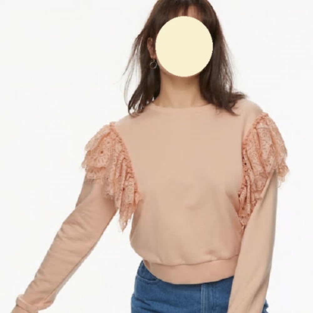 K/LAB Juniors Size XL Peach Crop Sweater Top